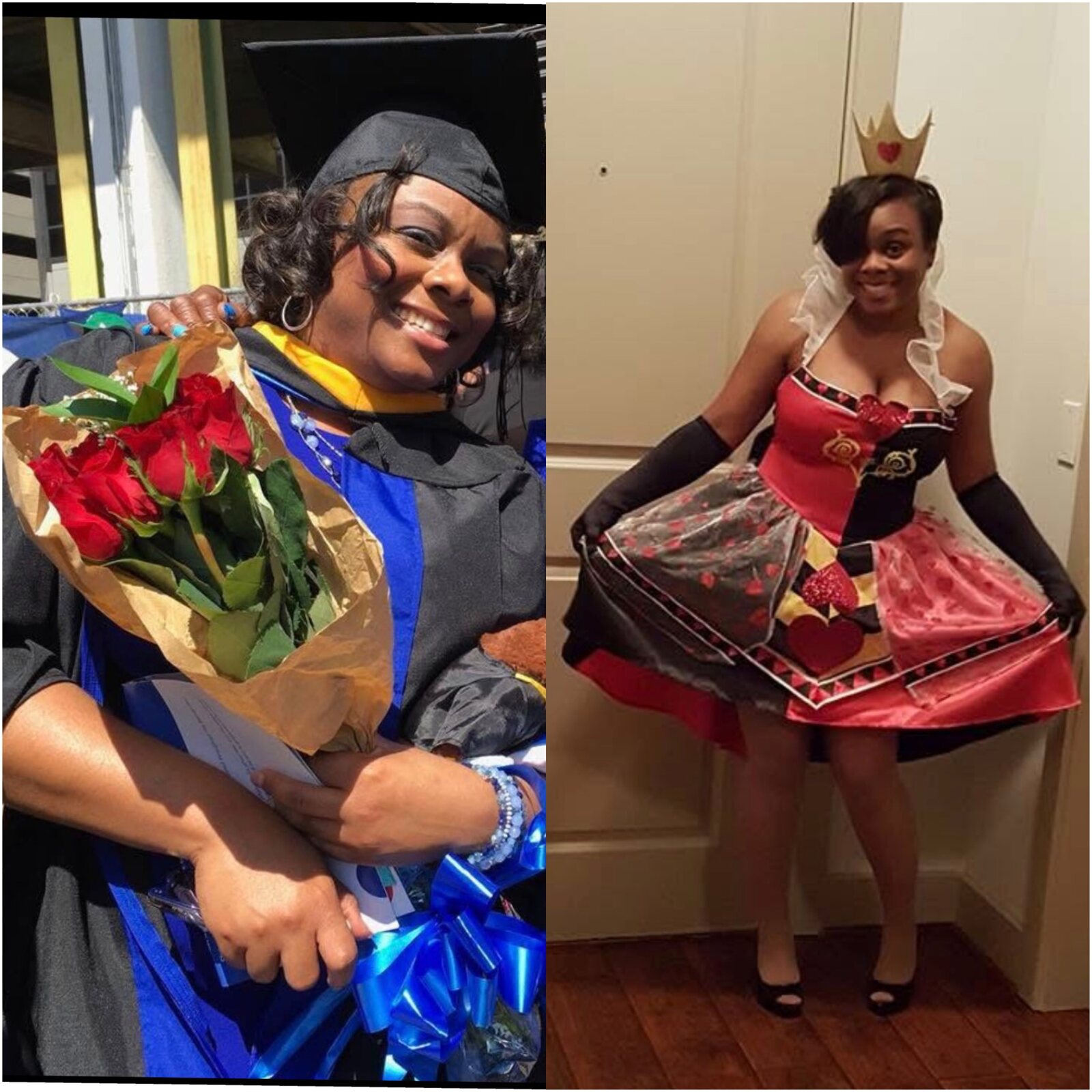 Client photos from graduation and a later formal celebration.